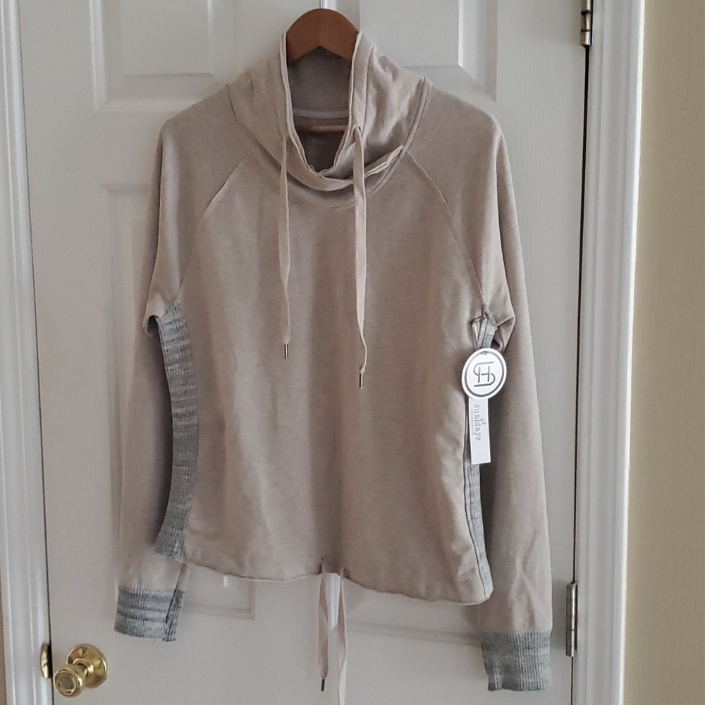 Sundays By Wearesundays Mel Top Cowl Neck Pullover Heather Grey Size 2 (Med)